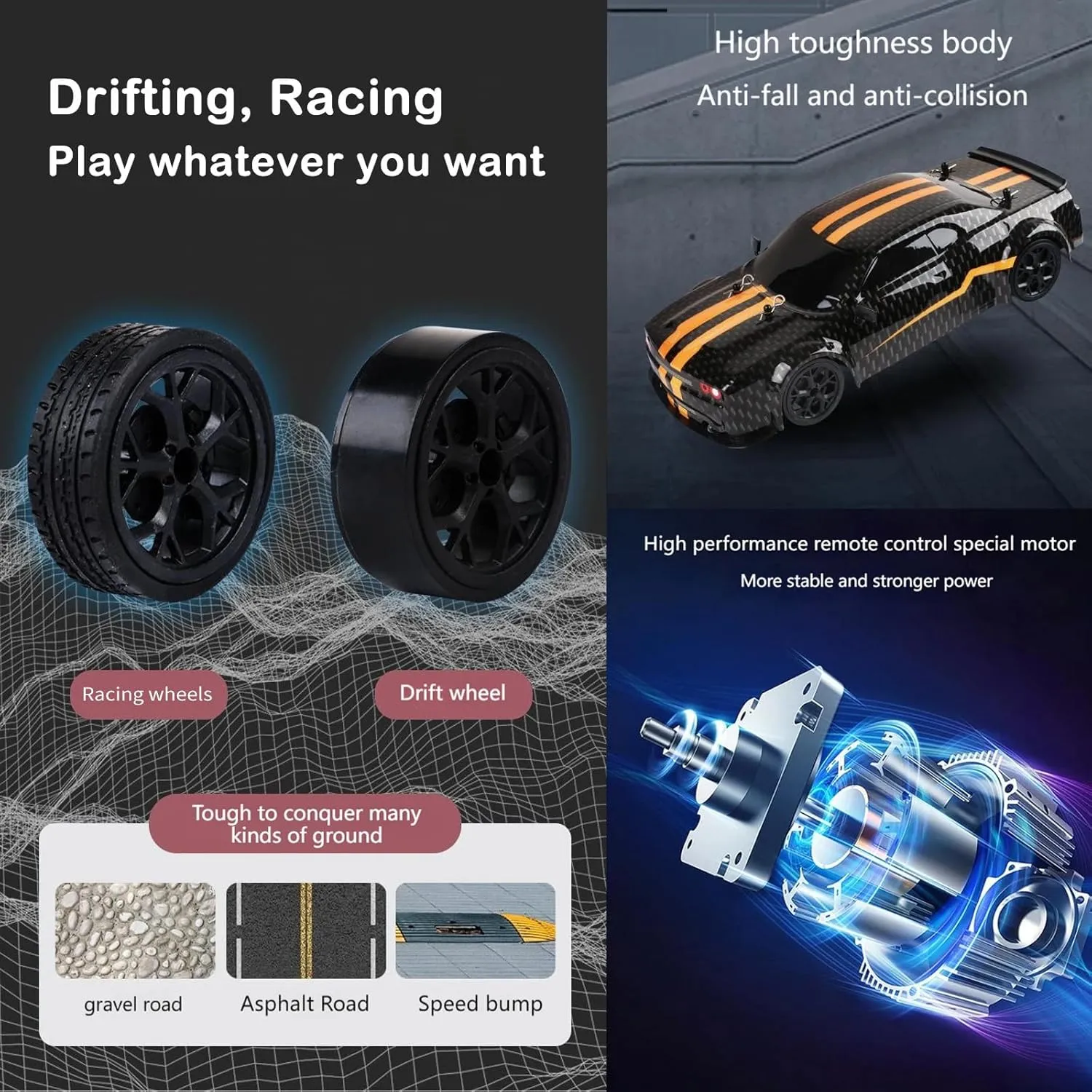 recent decree Scale Drifting Tires Racing Sport Toy, 2.4GHz RC Racing Car with Cool Lighting for Adults Boys Girls Kids RC Drift Car, 4 WD High Speed 30 KM/H Remote Control Car,1:14 