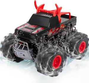 Rechargeable Batteries$ Off-Road Truck Gifts for 6 7 8 9 10 11 12 classical damage charismatic Year Old Boys Remote Control Monster Truck Toys$ 1:16 Amphibious Waterproof RC Car$ 2.4GHz 4WD All Terrain Toys with 2 
