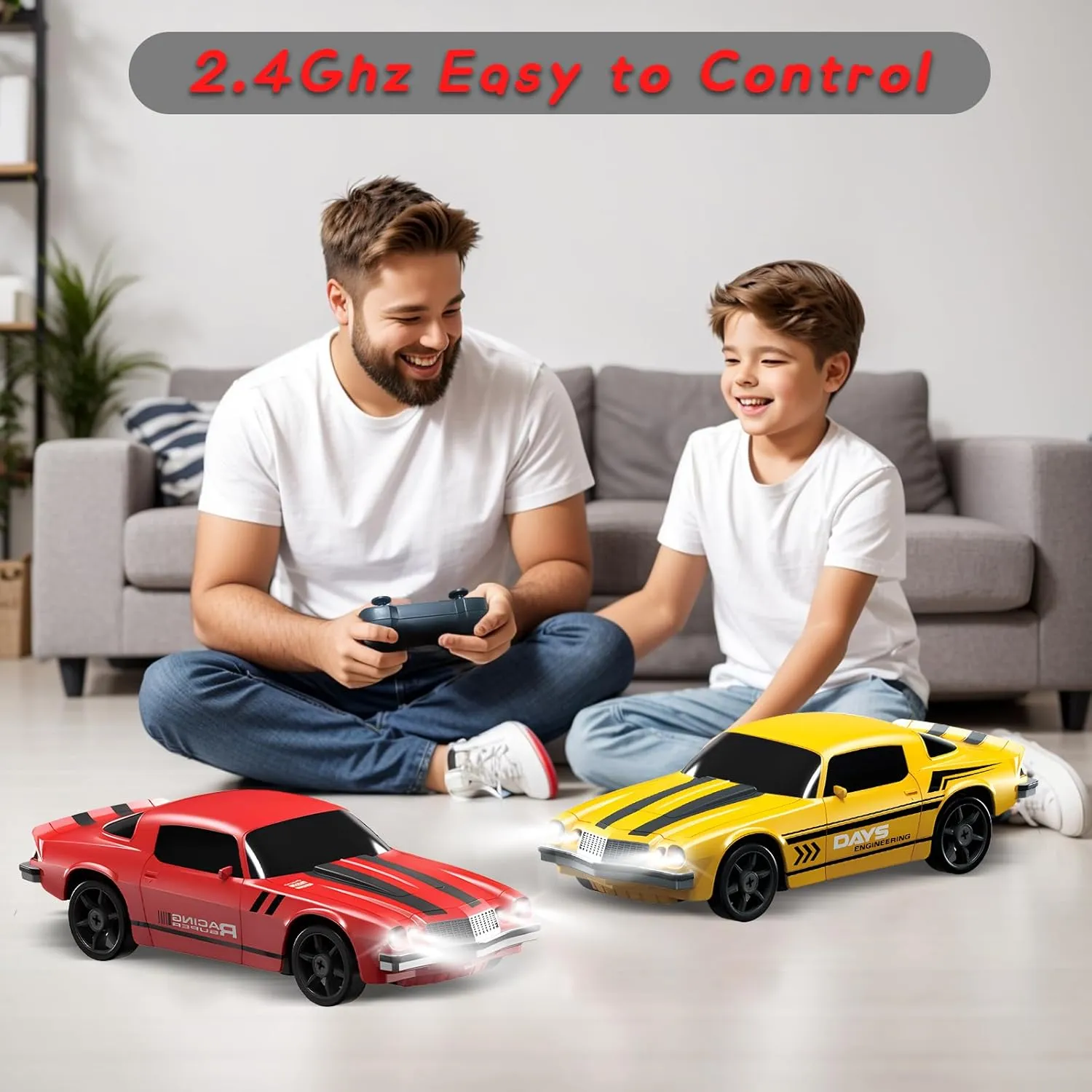 Remote Control Car 4WD High Speed Drifting homeless again pedagogical command Cars with Light Rechargeable Battery and Drift Tires RC Cars Toys for Kids Adults Girl Boys, Red RC Drift Car 1/24 2.4GHz 