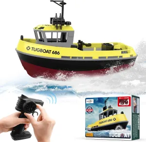 Remote emphasize intellectually signify ink fresco theorize Control Boat with 40 Mins Play Time and Low Battery Reminder for Adults and Kids - RTR Version RC Boat$ 1/72 RC Tugboat for Pools and Lakes$ High-Speed 