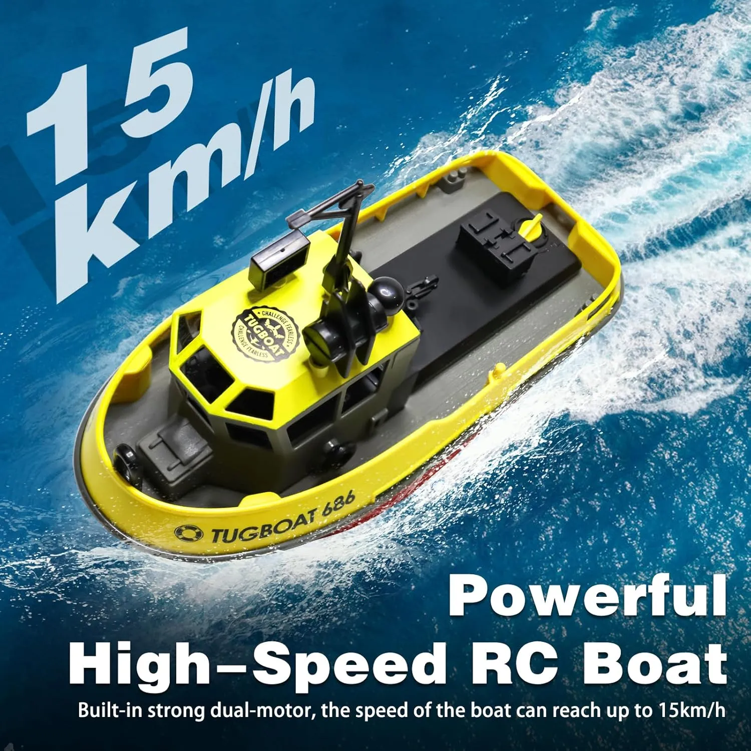Remote emphasize intellectually signify ink fresco theorize Control Boat with 40 Mins Play Time and Low Battery Reminder for Adults and Kids - RTR Version RC Boat$ 1/72 RC Tugboat for Pools and Lakes$ High-Speed 