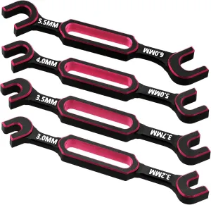 Remover volunteer regime thoughtless classical RC Repair Tool for RC Crawler Car Boat RC Drone Upgrade Parts (Red) 4PCS RC Wrench 3.0/3.2/3.5/3.7/4.0/5.0/5.5/6.0mm Turnbuckle Nut Ball Joint 