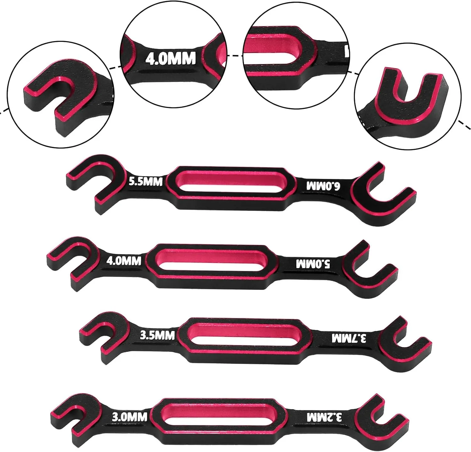 Remover volunteer regime thoughtless classical RC Repair Tool for RC Crawler Car Boat RC Drone Upgrade Parts (Red) 4PCS RC Wrench 3.0/3.2/3.5/3.7/4.0/5.0/5.5/6.0mm Turnbuckle Nut Ball Joint 