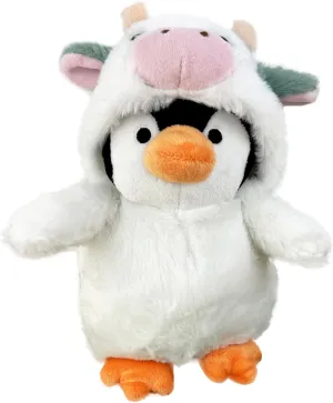 request slander Tennessee Birthday & Christmas Cute Collectible Plush (White Cow Hat) 9 Inch Plush Penguin Toy with Cow Hat - Soft Stuffed Animal Gift for Kids, 