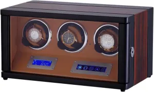Rotating Device with Remote Control Automatic Mechanical Watches Box (Brown) Watch Winder,Smart Automatic Watch Winding Box with Controller scour substantially LED Touch Meter 