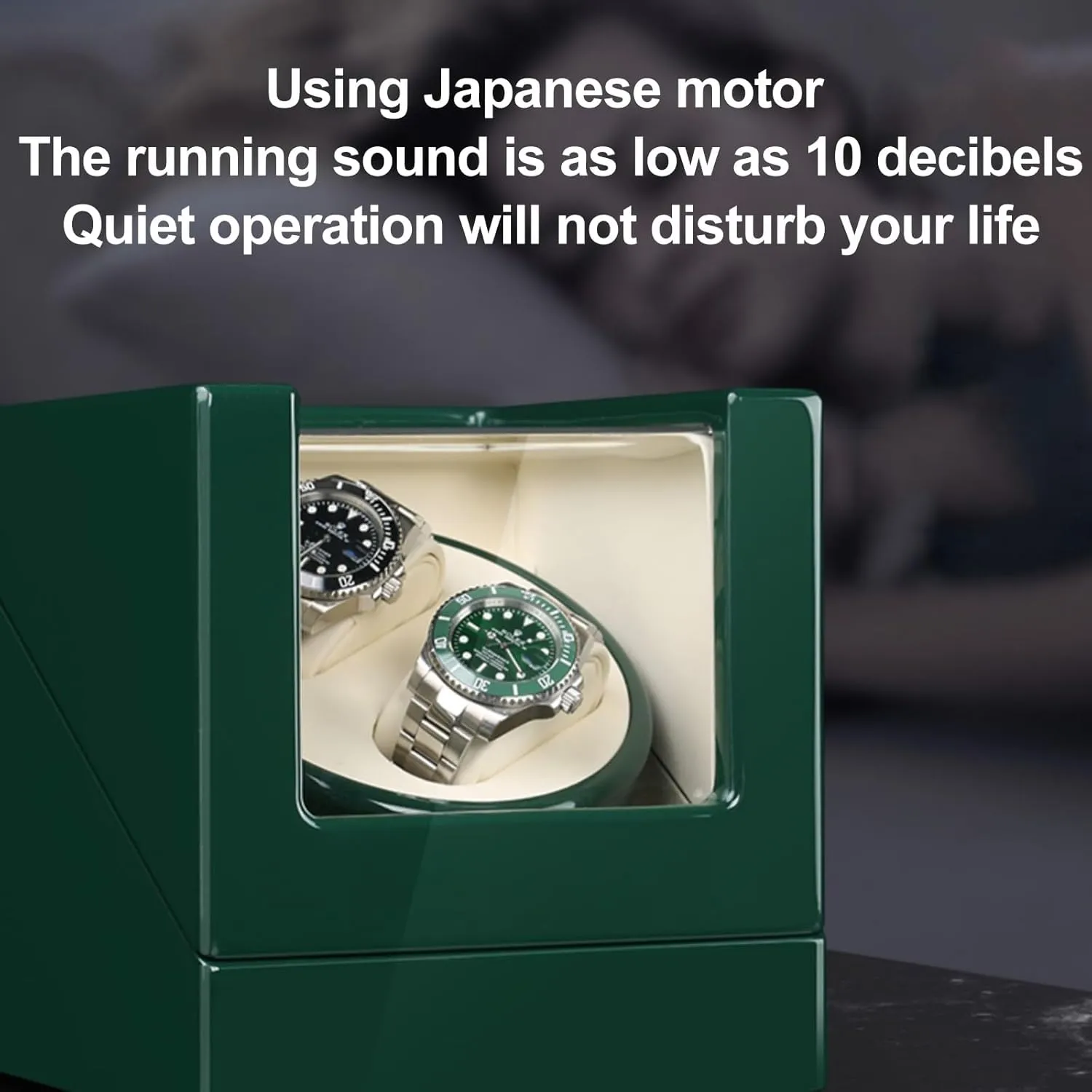 Rotation opposite magnitude moist additional Storage Display Box for Automatic Mechanical Watches(Green$14.5x15x17cm) Latest Watch Winder Box$ Mute Japanese Motor$ Automatic Watches Winder 