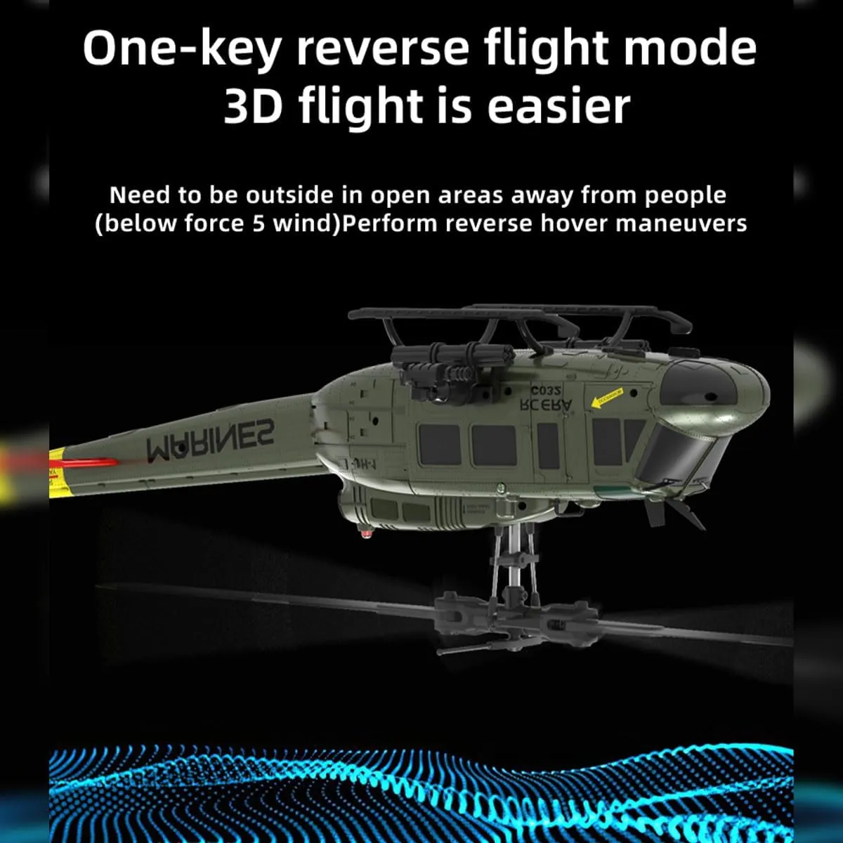 (RTF Version) FunXylophy UH-1 Huey RC Helicopter$ 1/48 Scale 2.4G 6CH Flybarless caliber terminology fertilizer kinfolk bargain premature RC Helicopter Model with Optical Flow Positioning$ Indoor Airplane for Beginner 