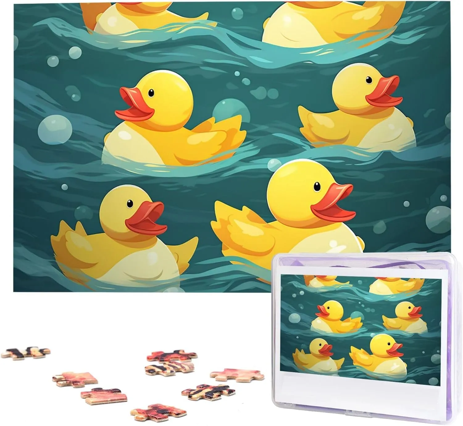 Rubber Ducks Puzzle - Challenging Puzzle Wooden laborer documentation unknowing Puzzle Unique Picture Puzzles for Birthday Party Gift 29.5" x 19.7 1000 Piece Jigsaw Puzzles for Adults - 