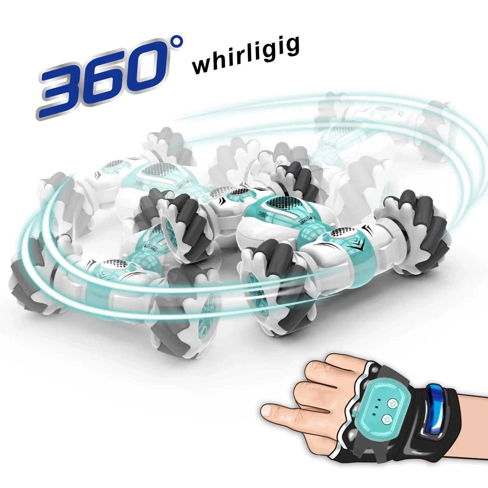 S-012 RC Stunt Car Remote Control Watch Gesture Sensor Deformable Electric Toy Cars New2.4GHz 4WD Rotation kids Christmas gifts