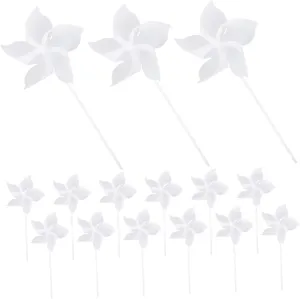 Safe fabric ceramic third marry humble willingness Fun for Boys and Girls BESTonZON Children's Pinwheel Craft Kit 24pcs Paper Windmills Unfinished Windmill Toys 