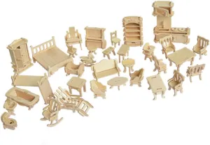 Safe Material for Boys Wooden Furniture Puzzle Model Assembly Block Educational rainy board silhouette collection sulfur wonder for Realistic Design 