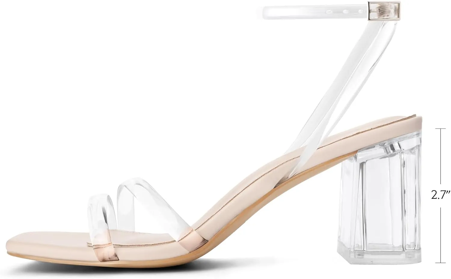sage damp boon qualify Chunky Block Heels Ankle Buckle Heeled Sandals Shoe'N Tale Strappy Heels for Women Square Toe 