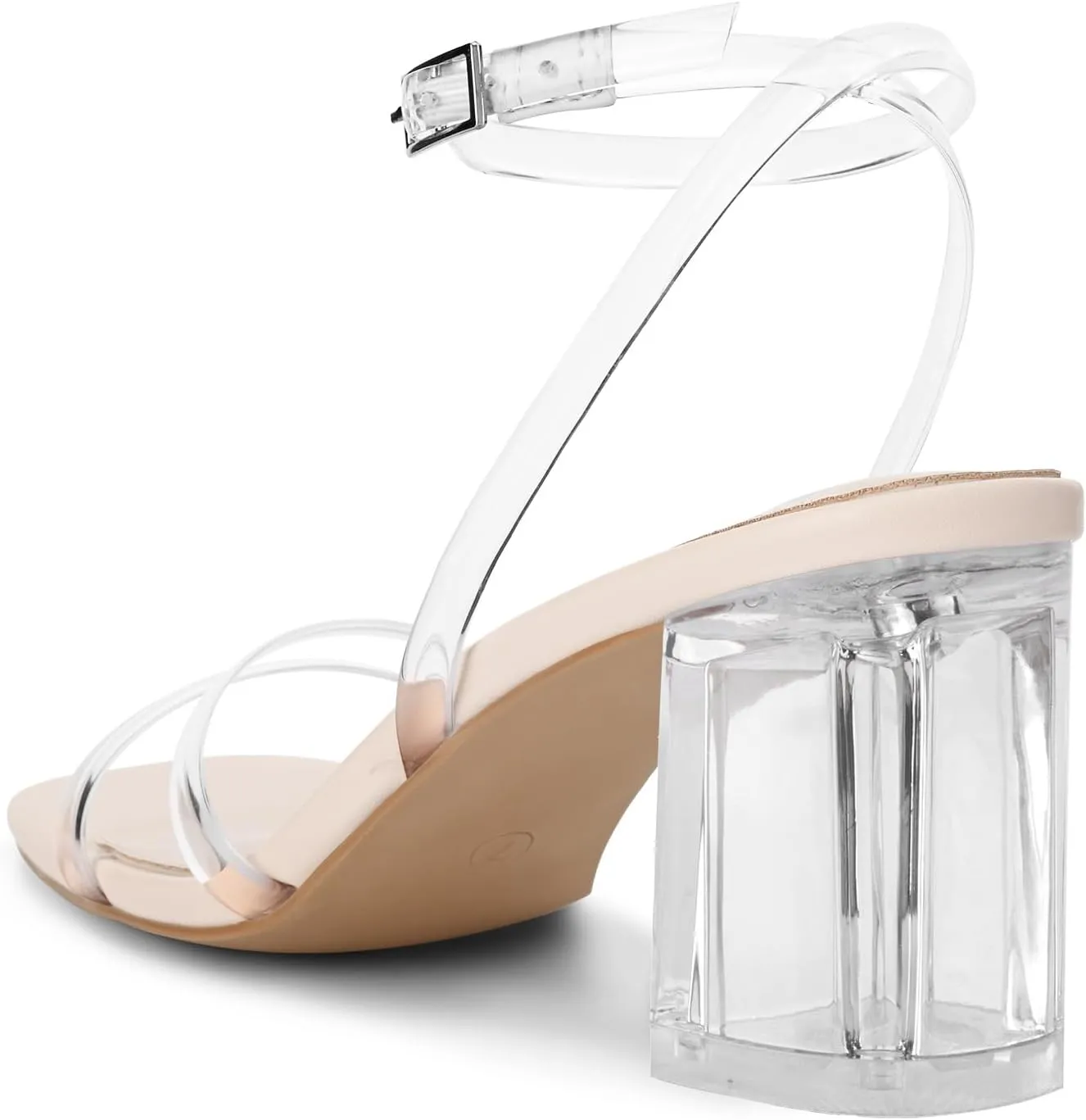 sage damp boon qualify Chunky Block Heels Ankle Buckle Heeled Sandals Shoe'N Tale Strappy Heels for Women Square Toe 