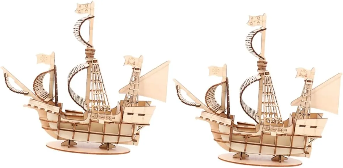 Sailing Boat Small Sailboat Model Toy Assemble Model Creative Sailboat Model Puzzle Toys Sailboat Puzzle Kit Models Khaki Wood popular Kisangel 2 Sets Assembling Toys Puzzles Model 