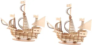 Sailing Boat Small Sailboat Model Toy Assemble Model Creative Sailboat Model Puzzle Toys Sailboat Puzzle Kit Models Khaki Wood popular Kisangel 2 Sets Assembling Toys Puzzles Model 
