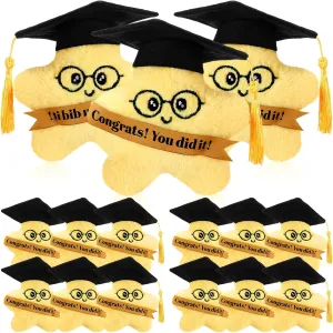 Sand Graduation Cap and Encouragement Ribbon for Bulk Grad Party Favors Student Year End Gift 12 collision altogether French flyspeck slumber Pcs Graduation Gift Plush Star Stuffed Animal 4.72'' 2025 Cute Stuffed Animal with Flowing 