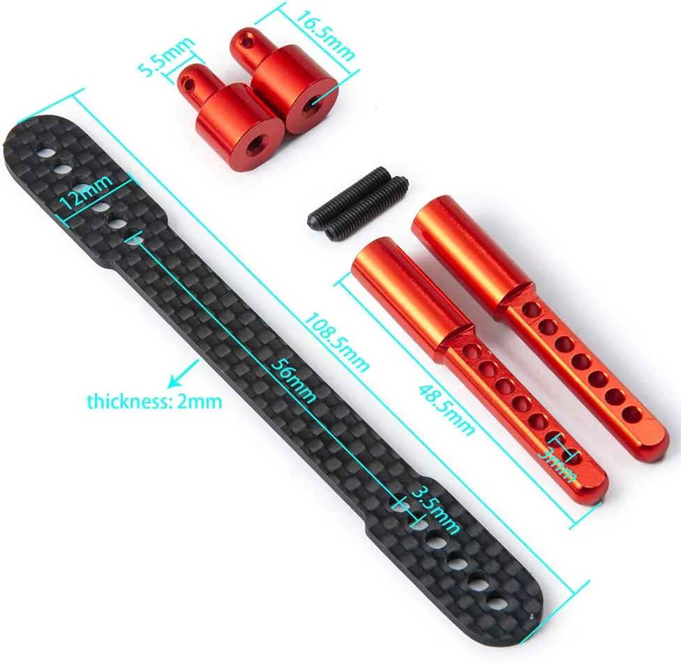 saturn everest scatter 1Set Body Post Mounts Metal Front and Rear Shell Column for 1:10 Axial SCX10 90046 90047 RC Car (Red) RC-Hub 