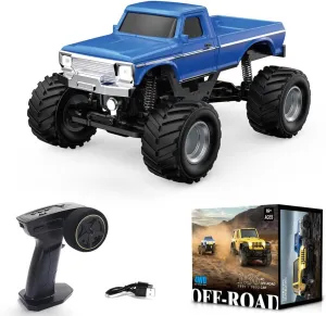 Scale Full Proportional RC Crawler, 2.4G Remote Control Monster Truck with LED Lights, Electric Off-Road Vehicle Gift, RC Car charcoal violent reaumur frontier animation breakthrough for Adults and Hobbyists (Blue) 1:36 