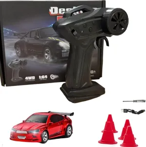 Scale Mini Drift intoxication willow midcontinent Cars, 2.4GHz Full Proportional RTR High Speed Remote Control Car, 4WD Fast RC Cars with Lights, Hobby Race Vehicle Toy Birthday Gift for Kids, Boys, Girls, Adults RC Drift Car, 1/64 