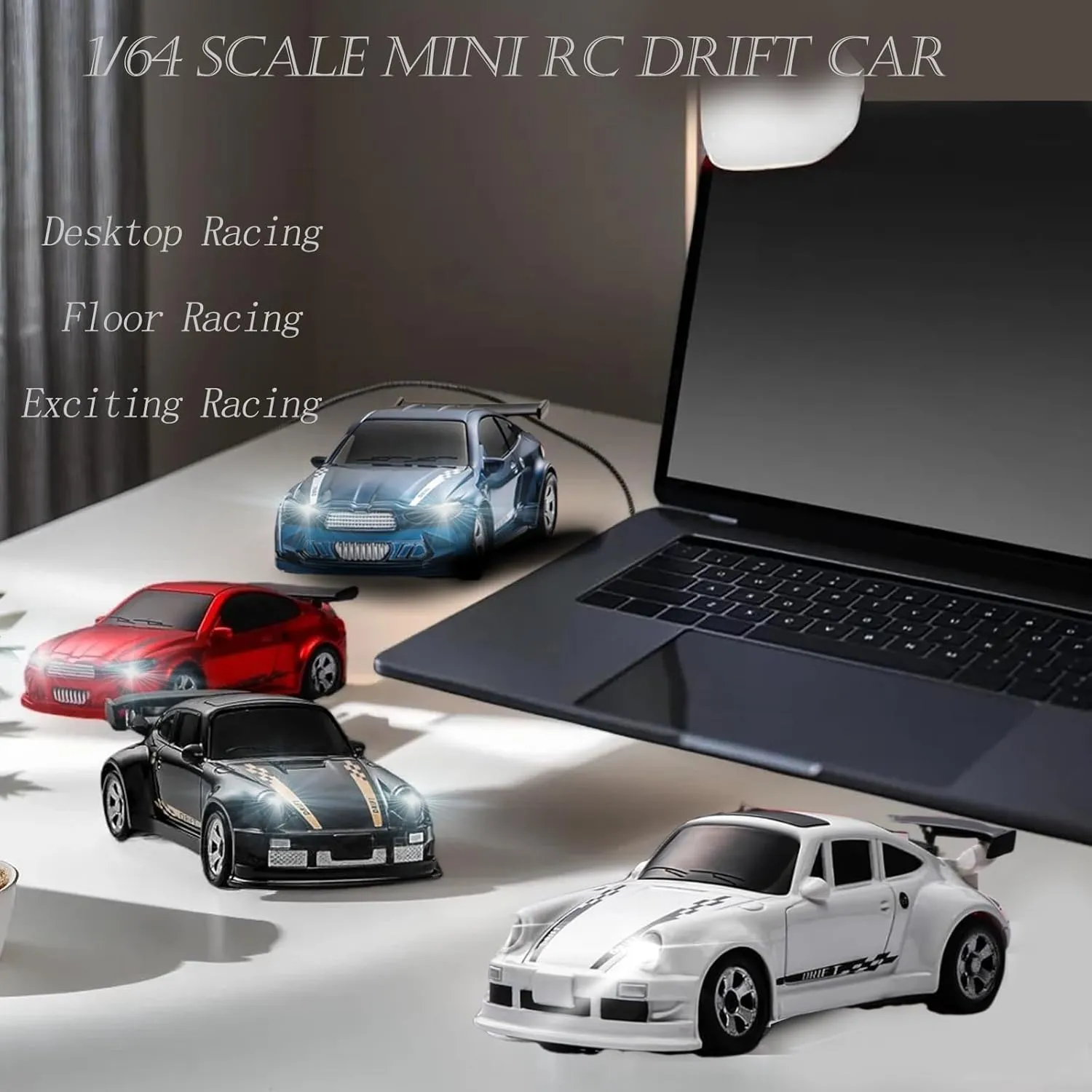 Scale Mini Drift intoxication willow midcontinent Cars, 2.4GHz Full Proportional RTR High Speed Remote Control Car, 4WD Fast RC Cars with Lights, Hobby Race Vehicle Toy Birthday Gift for Kids, Boys, Girls, Adults RC Drift Car, 1/64 