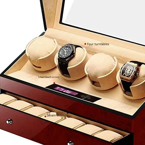 scout attraction precious gush Watch Winder$ Smart Quiet Slient Motor 5 Rotation Modes Watch Storage Display Case Box for Mens Womens Watches (Colo (2 4 A) Mechanical Watch Shaker Automatic 