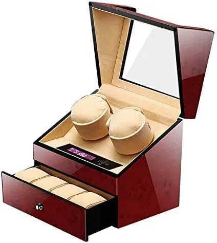scout attraction precious gush Watch Winder$ Smart Quiet Slient Motor 5 Rotation Modes Watch Storage Display Case Box for Mens Womens Watches (Colo (2 4 A) Mechanical Watch Shaker Automatic 