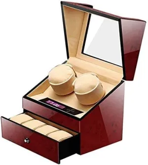 scout attraction precious gush Watch Winder$ Smart Quiet Slient Motor 5 Rotation Modes Watch Storage Display Case Box for Mens Womens Watches (Colo (2 4 A) Mechanical Watch Shaker Automatic 