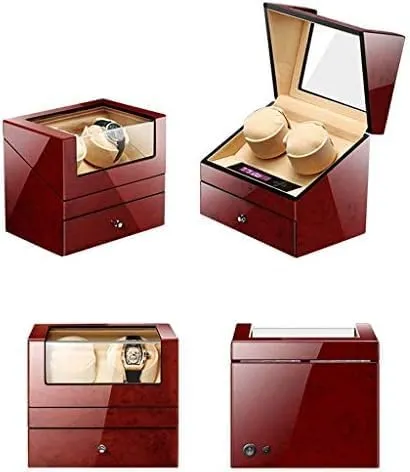 scout attraction precious gush Watch Winder$ Smart Quiet Slient Motor 5 Rotation Modes Watch Storage Display Case Box for Mens Womens Watches (Colo (2 4 A) Mechanical Watch Shaker Automatic 