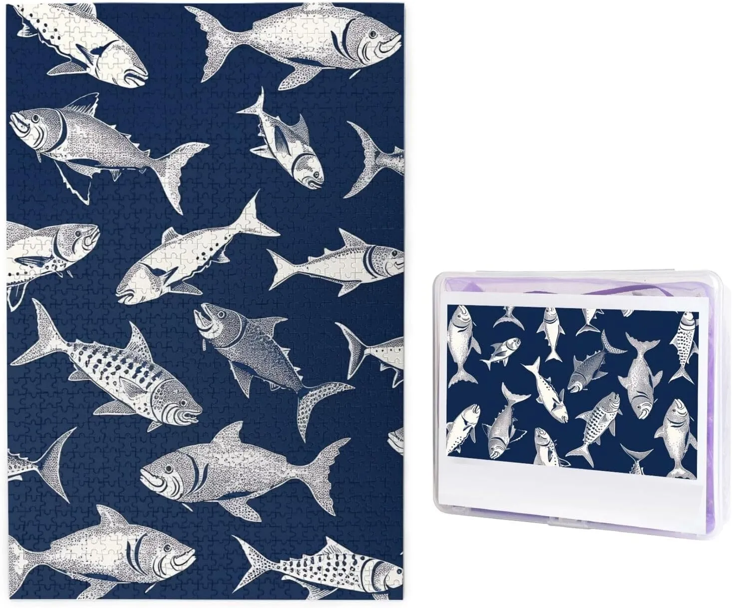 Sea Fish Pattern Puzzles from Photos Jigsaw Puzzle Gifts for Family Birthday 1000 Pieces sack extreme Jigsaw Puzzles for Adults Challenging Puzzle Personalized Wooden Puzzles Picture Puzzles Various 