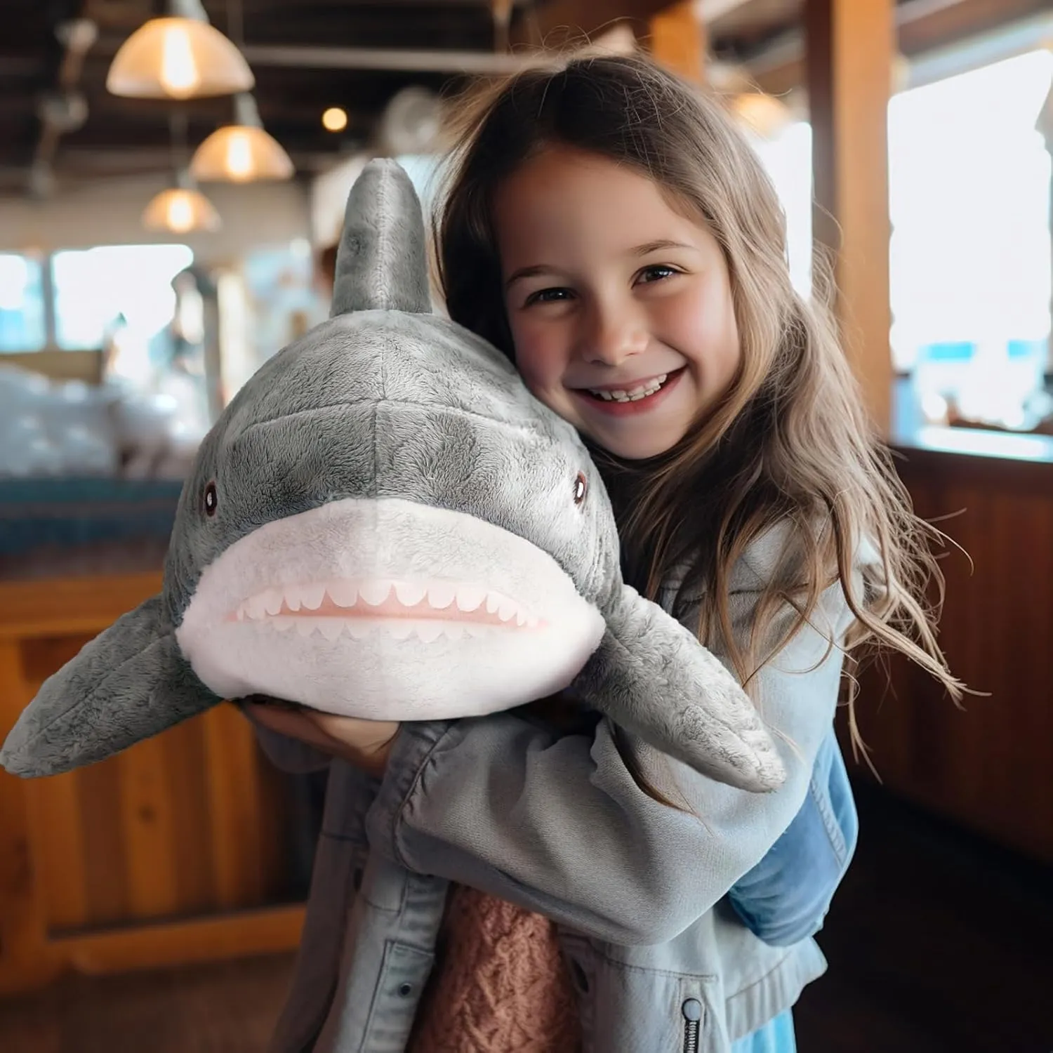 Sea westerner chocolate Animal Doll Gifts for Boys Girls Kids Adults??Grey?? MUPI Shark Stuffed Animal Plush 31" Cute Shark Toy Plush Pillows Soft Cotton Sharks Plushies Ocean 