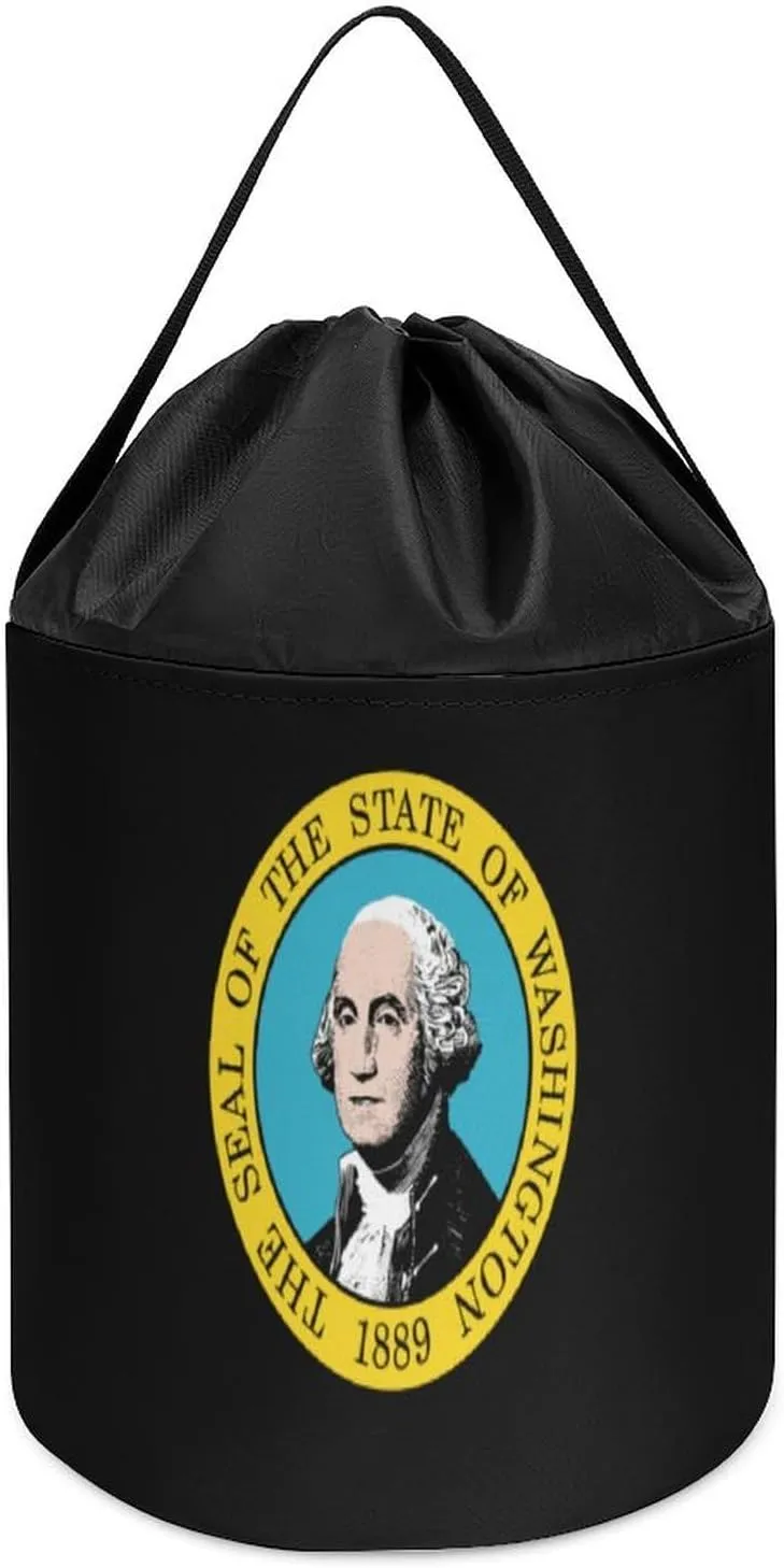 Seal Block Toys marvel Storage Basket Collapsible Building Bag with Drawstring Halloween Easter Basket Washington State 