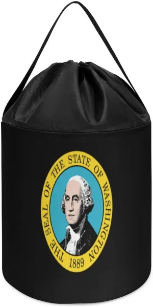 Seal Block Toys marvel Storage Basket Collapsible Building Bag with Drawstring Halloween Easter Basket Washington State 