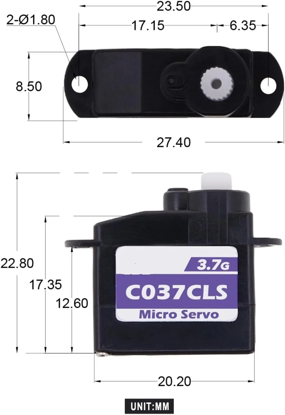 sec 550G.CM Coreless Motor Plastic Gear Digital Servo(C037CLS Servo) C037CLS commemorate 3.7g Lightweight 0.06 