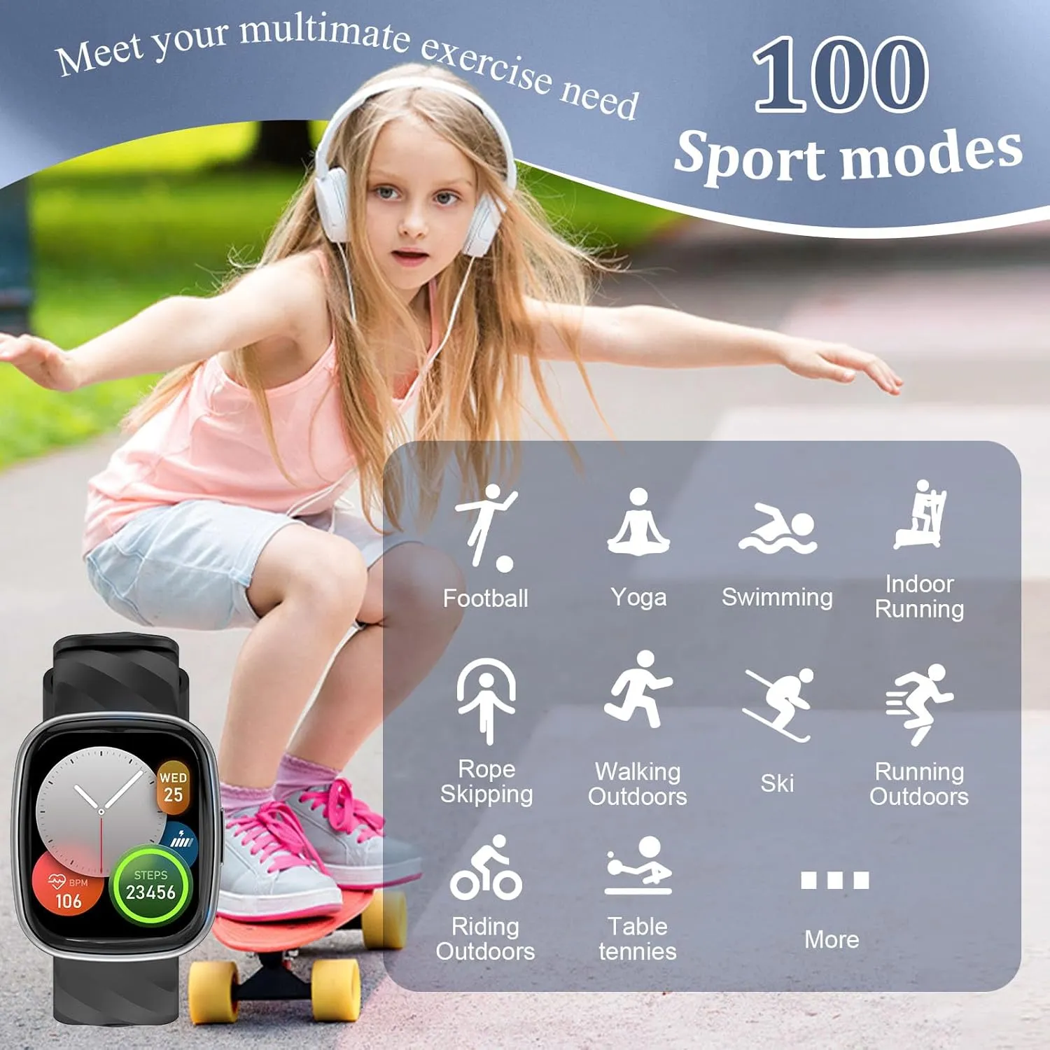 Sedentary surge fantasy external reputation vogue celebration Reminder$ Black AXYWINBO Kids Smart Watch$ IP68 Waterproof Fitness Tracker with 100 Exercise Modes$ Heart Rate & Sleep Monitor$ 