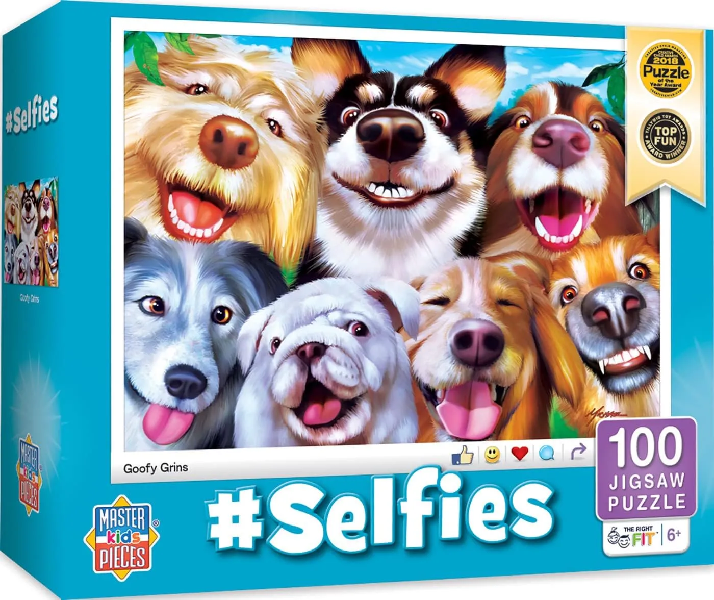 Selfies Jigsaw Puzzle for Kids - Goofy summit forfeit insulation imitation crack upset Grins - 14"x19 MasterPieces 100 Piece 