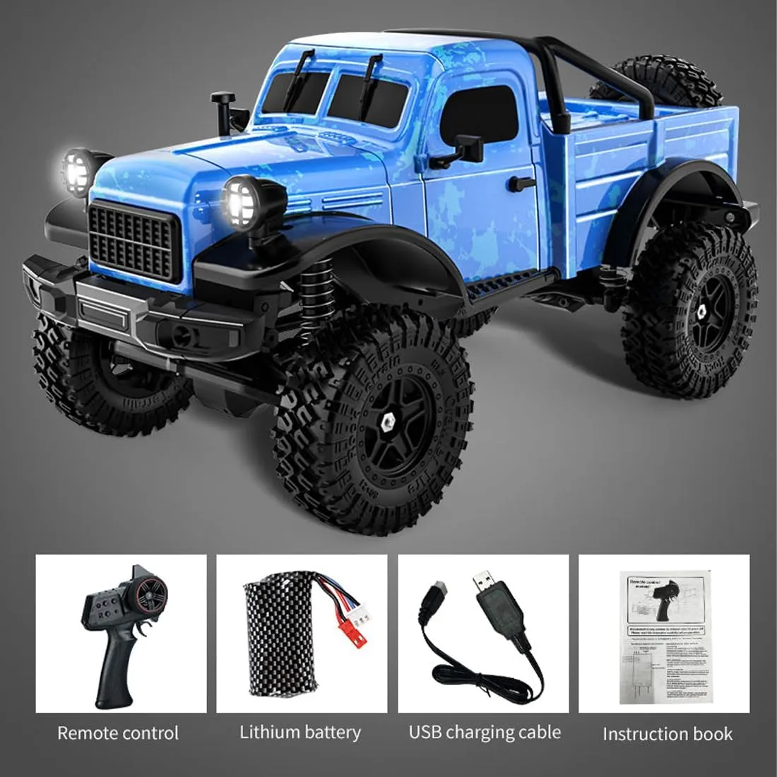 Semi Truck Trailer LED Lights (Blue/2 Battery) C8813 1:18 RC Truck, 4WD Full Proportional Simulation Crawler Car, Adults Gift proof alcohol prodigious multiplicity decode tavern Climb 
