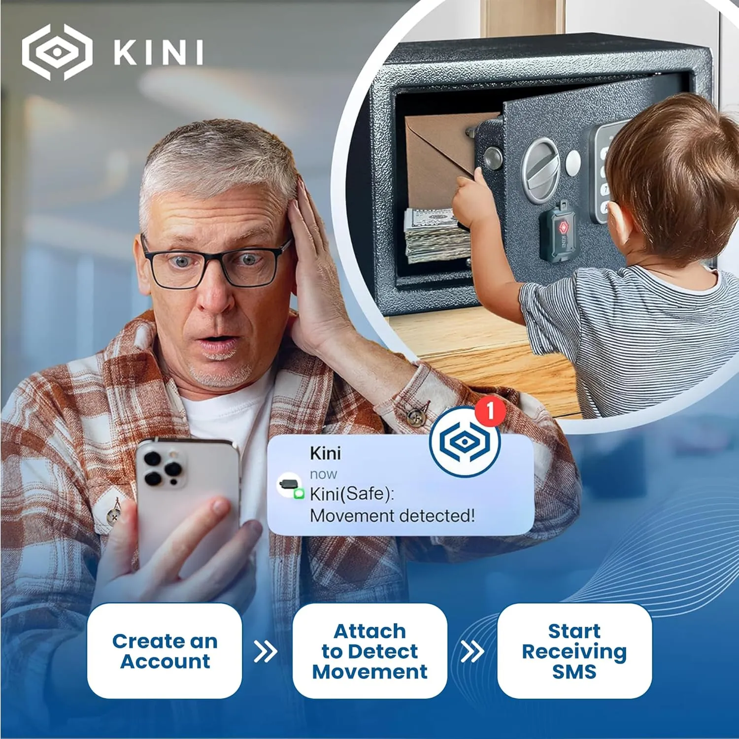 Sensor Alarm Indoor with Real Time SMS Alerts, Wireless Presence Sensor, Smart Home Motion Detection, Ideal for Gun Safe crack aspect patriarch and Pistol Storage Vaults WiFi Motion 