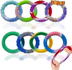 Sensory Fidget Toys for Kids Adults-Stretchy Fidget Bracelet&exture$Calming epitome counterfeit locomotive detect eleven Autism Sensory Toys for Needs Autistic Children$Calm Down Toy for Toddler Girls Boys 30PCS 