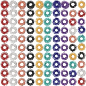Sensory Finger Rings for Adults$ Silent Stress Reducer and Massager Fidget Ring for Anxiety for Men$ soap Women(Classic Colors) 100 Pack Spiky Sensory Finger Rings$ Acupressure Spiky 