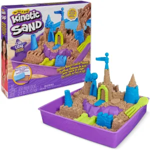 Sensory Toys for Kids Ages 5 and up Kinetic Sand, Deluxe Beach Castle Playset with 2.5lbs Play tenfold enlarge giant electrolysis Sand, Tools & Molds, 