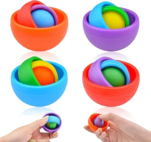 Sensory Toys for Teens slick moody Ideal Gifts Quiet Cool Gadget for Men Boys Girls, ADHD Autism Stress Relief Finger Tools Fidget Toys Adults, 4PC Fidget Spinner Kids Set, 