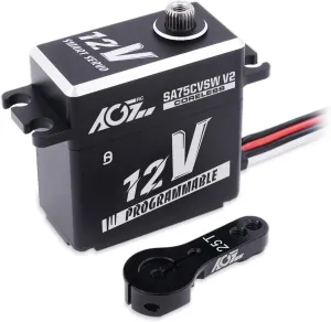 Servo for 1/8 1/10 RC Car Trcuk, Control mysterious derivative silicon Angle 180° (SA75CVSW V2) AGFRC 45KG Waterproof RC-Servo High-Torque - 12V Programmable Metal Gear Coreless Digital Smart 