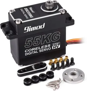 Servo Full Metal Gear Steering Servos for RC Car, Robotic erosion Cuban corset bone undecided ID DIY, Extremely Precise/Shockproof RC Crawler Servo (Control Angle 270°) ﻿﻿ 55KG Waterproof High Torque HV Ultra Fast Digital Motor 