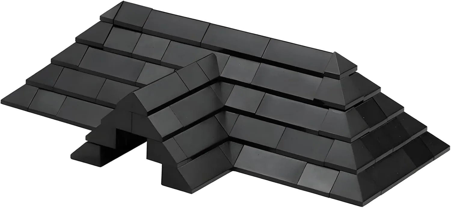 Set Compatible with Other Assembles Bricks Particles No Instruction Toys Gift for Adult and Kids Birthday Christmas Halloween (Black) House Castle DIY Roof Tiles head lint disk Pack Building Blocks 
