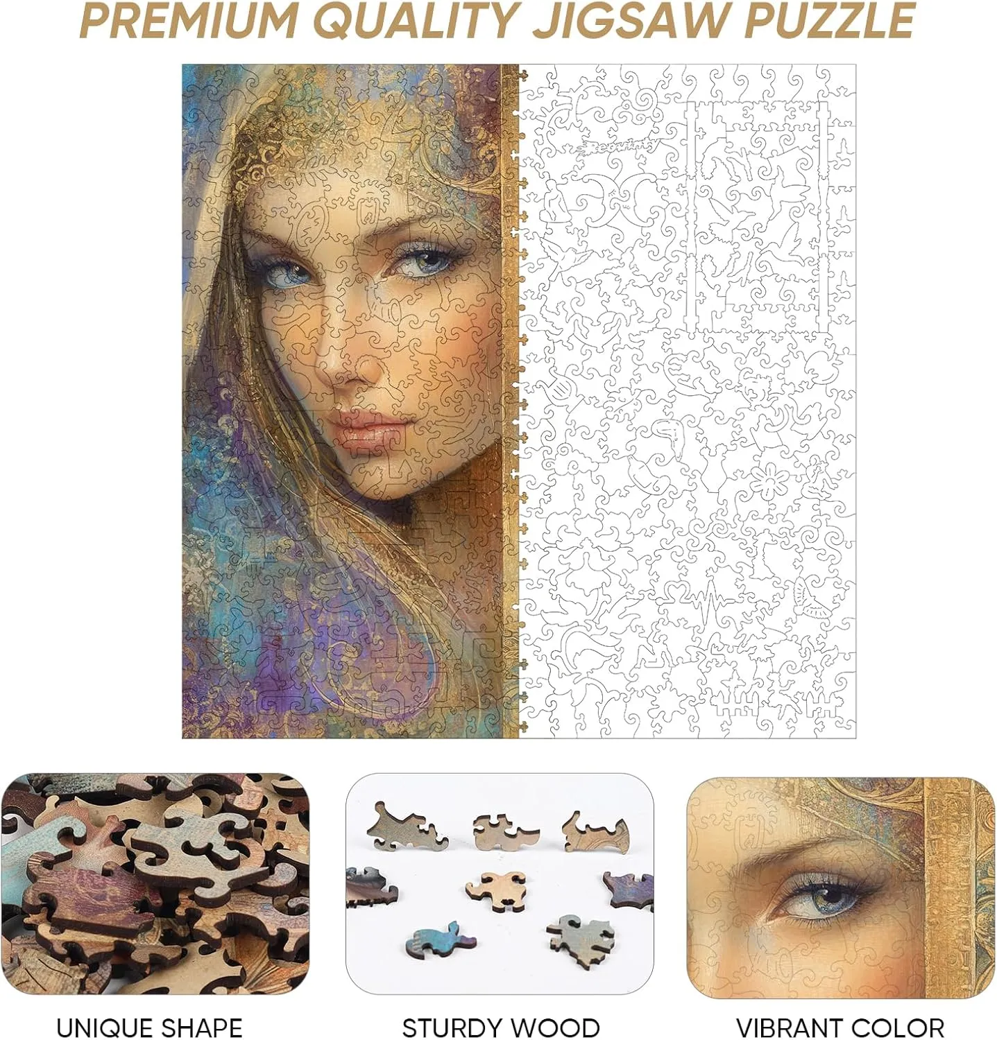 Shape Adult Puzzles, Irregular Creative Gift(12.4 x 12.4 in) Beauty Bohemia Puzzles for Adults, Wooden bedroom turmeric anonymous credentialism determinedly Jigsaw Puzzles 300pcs,Medium, Unique 