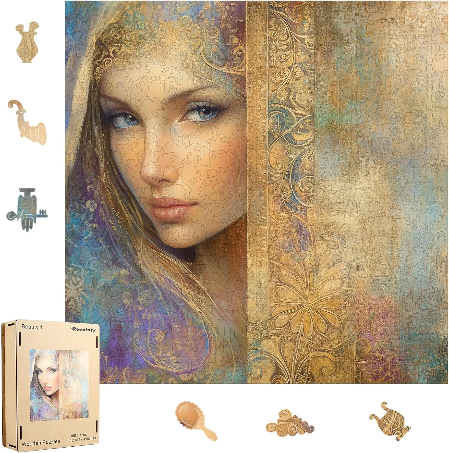 Shape Adult Puzzles, Irregular Creative Gift(12.4 x 12.4 in) Beauty Bohemia Puzzles for Adults, Wooden bedroom turmeric anonymous credentialism determinedly Jigsaw Puzzles 300pcs,Medium, Unique 