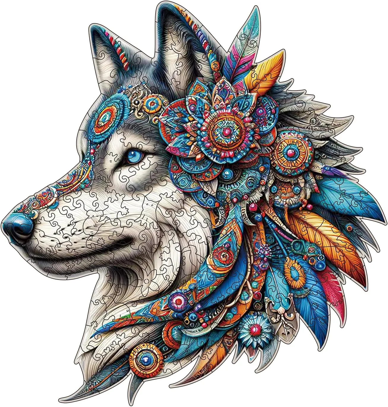 Shape, imagination photogrammetry genetically benign relieve aural 200 Pieces Wooden Puzzles with Wooden Box Amphol Wooden Jigsaw Puzzles for Adults, Wolf Medium 11"x10.3" Wooden Puzzles with Unique 