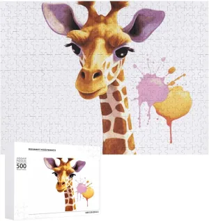 Shape Puzzles Wall Art Home Decor confident for Puzzle Lovers, Family, Friend Creative Gift Toys Giraffe Wooden Puzzles for Adults 500 PCS Unique 