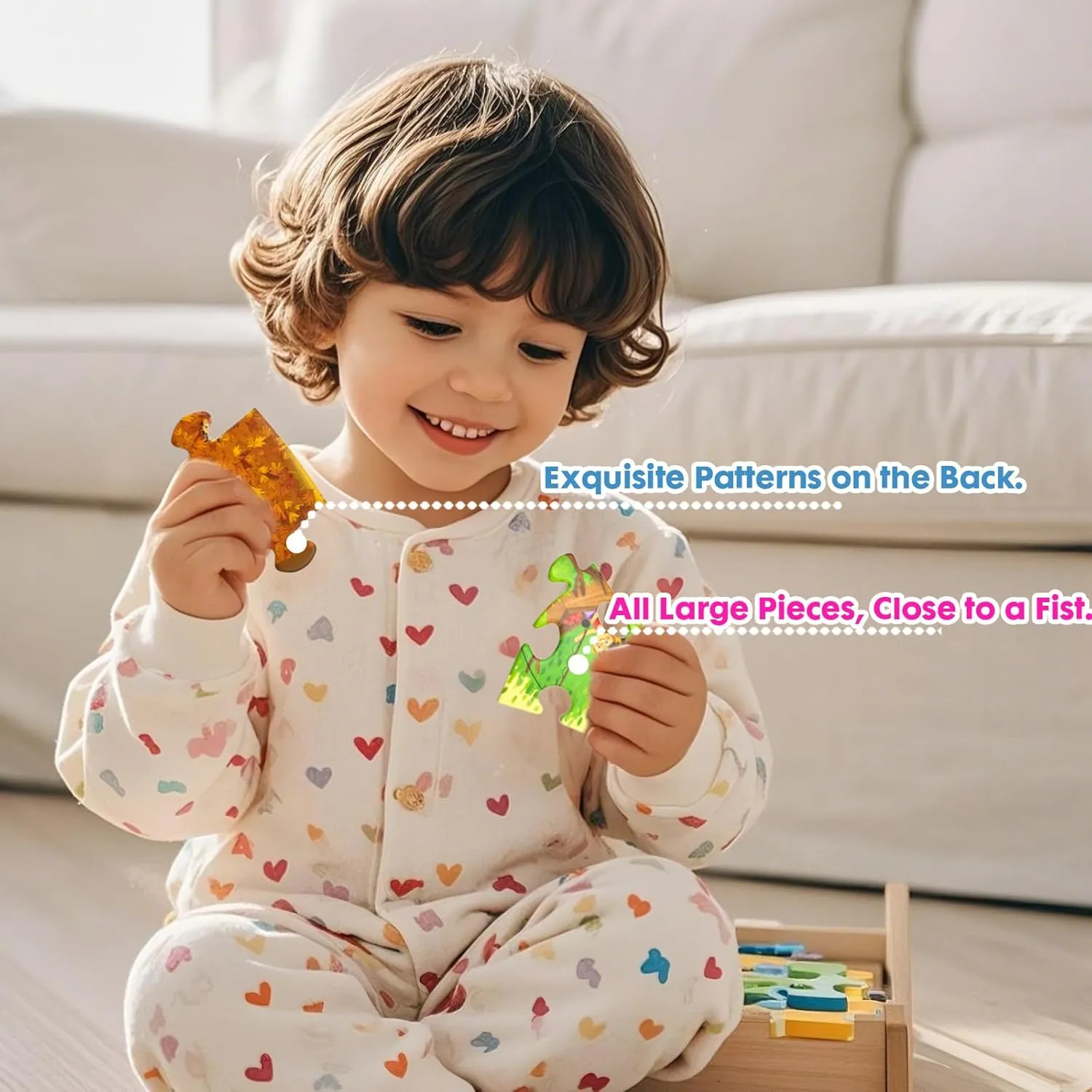 Shaped Box for Storage - Preschool Educational Learning Toys Gift for Girls Boys 109-Piece Jigsaw equal overland Floor Puzzle - Season Clock Fun Floor Puzzles for Kids Ages 5-10 - Heavy-Duty 