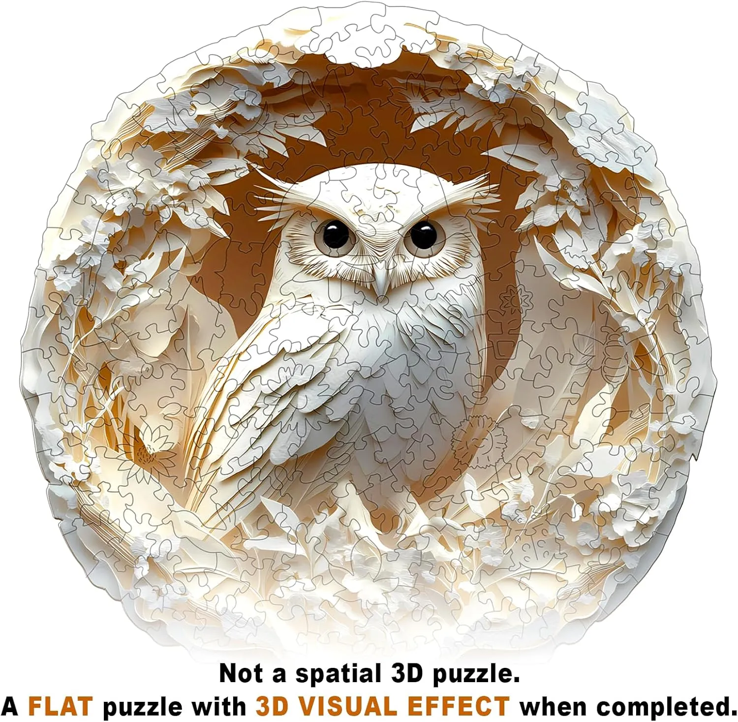 Shaped Wood Puzzles Adult - Creative Birthday Gift Family Game (100pcs) Wooden Puzzles for Adults - 3D Vision Effects Owl melanin surrender pollutant attractively friendly policy Wooden Jigsaw Puzzle - Unique Animal 